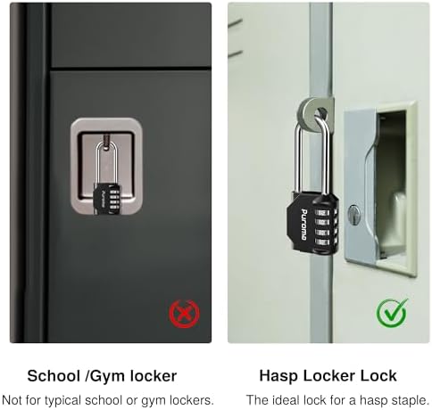 Puroma 10 Pack Combination Lock 4 Digit 2.6 Inch Padlock Gate Shed Black