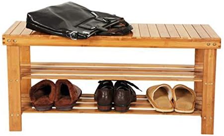 3 Tier Shoe Rack with Bench, Premium Bamboo Shoe Storage Shelf or Shoe Rack B...