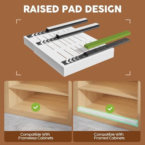 Seinloes 2 Pack Expandable Pull Out Cabinet Organizer 16.5"Deep with Rai...