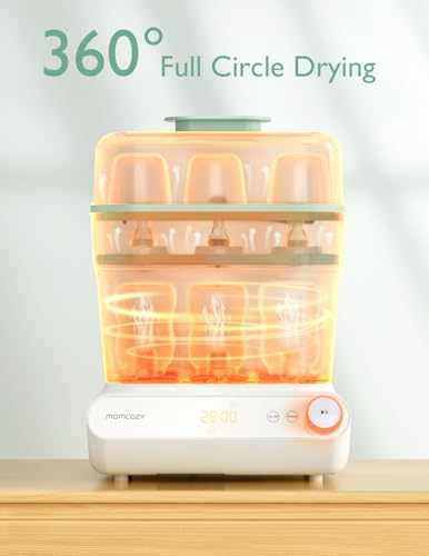 Momcozy 3 Layers Large Bottle Sterilizer and Dryer & Momcozy Bottle Brush...