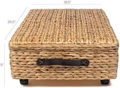 happimess Chett Underbed Storage Bin Wheels 26", Natural