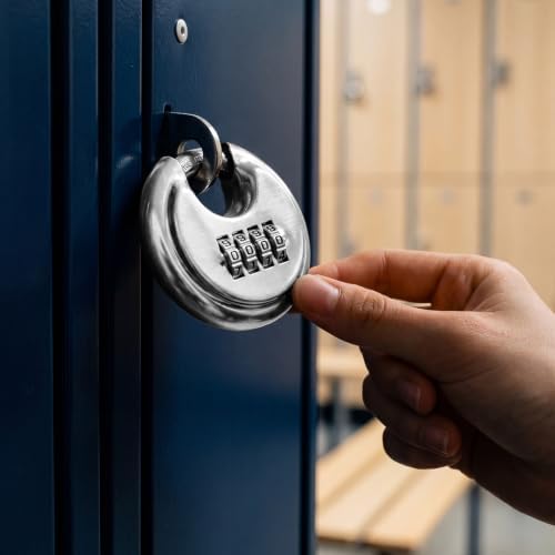 Landhoow 6 Pack Combination Lock 4 Digit Disc Padlock with 3/8 Inch Hardened ...