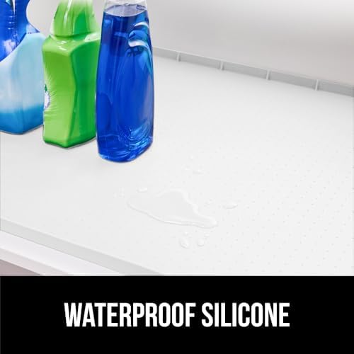 GORILLA GRIP Waterproof Silicone Under Sink Mat, Stay in Place, 46x22 White