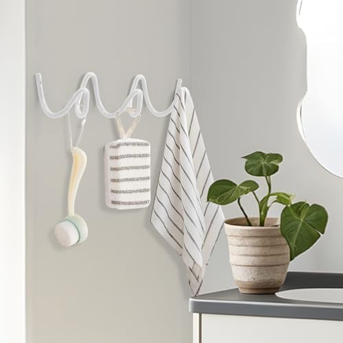Coat Rack Wall Mount, Creative Wave Wall Hooks 20KG Capacity, Easy Installati...