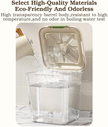 Food-Grade Rice Storage Container with Measuring Cup/Wheels – Airtight, Anti-...