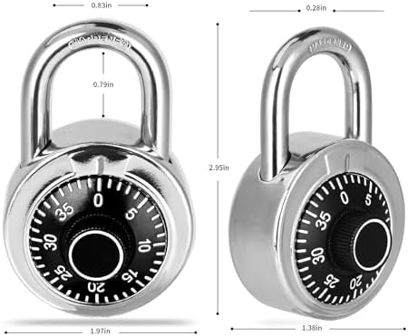 Combination Padlock 48 Pack, Black Dial with Preset 3-Digit Code