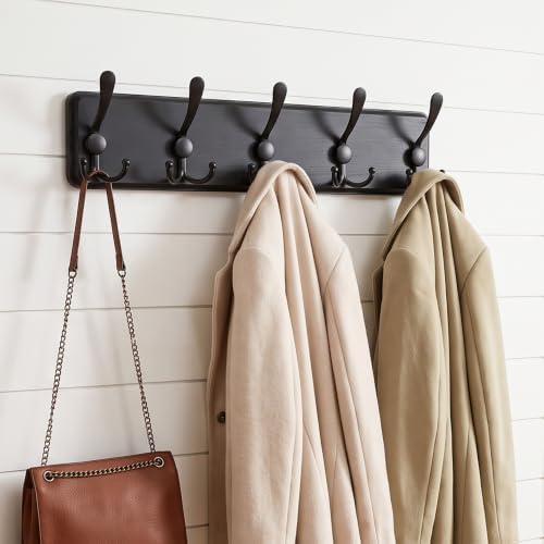 WEBI Rustic Coat Rack Wall Mount,Wood Coat Hooks Wall Mounted Coat Hanger,16&...