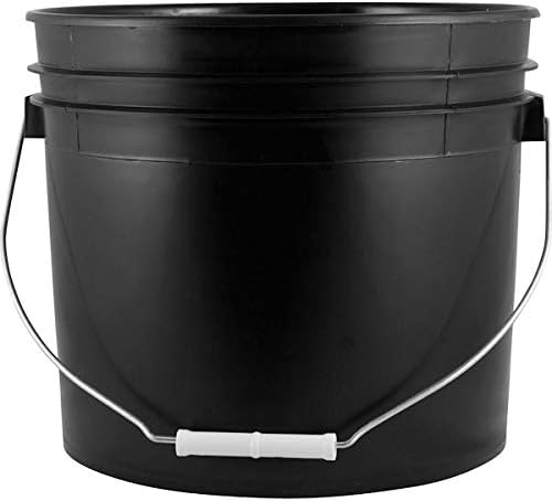 House Naturals 3.5 Gallon Black Bucket Pail Food Grade BPA Free with Lids (Pa...