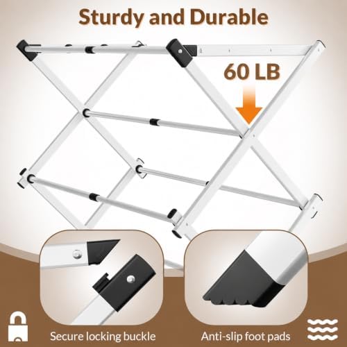 Foldable Clothes Drying Rack - 3-Tier Laundry Drying Rack, Collapsible Metal ...