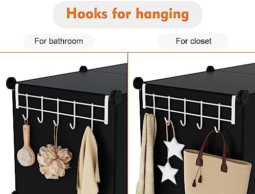 HOMIDEC Closet Organizers and Storage, 12 Cube Storage Organizer, Black