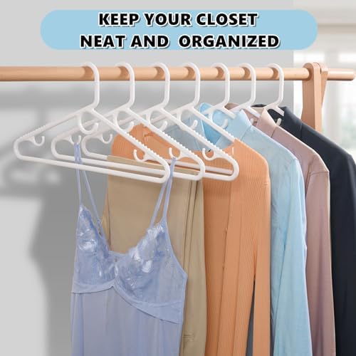 Amber Home 36 Pack Heavy Duty Plastic Hangers, White Plastic Clothes Hanger
