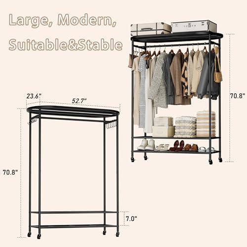 BACEKOLL Heavy Duty Clothes Rack Rolling Hanging Portable Closet 380LBS