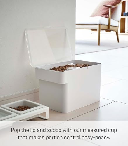 YAMAZAKI Home Tower Airtight Pet Food Storage Container - Cat And Dog Food Ho...