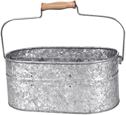 Light & Pro Multipurpose Galvanized Rustic Farmhouse Caddy - Metal 4 Comp...