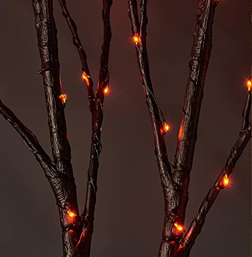 Hairui Lighted Halloween Tree Branches with Timer 32IN 100L Orange Fairy Ligh...