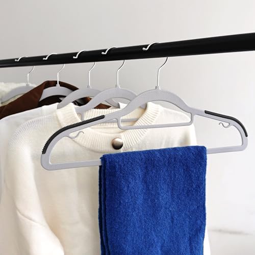 Plastic Clothes Hangers 50 Pack, Slim Space Saving Hangers with Anti-Slip Gri...