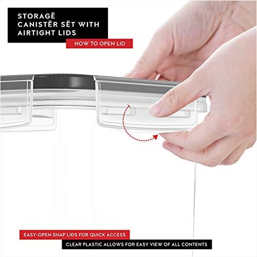 DWËLLZA KITCHEN Cereal Containers Storage 4L Set of 4 Airtight Food Storage C...