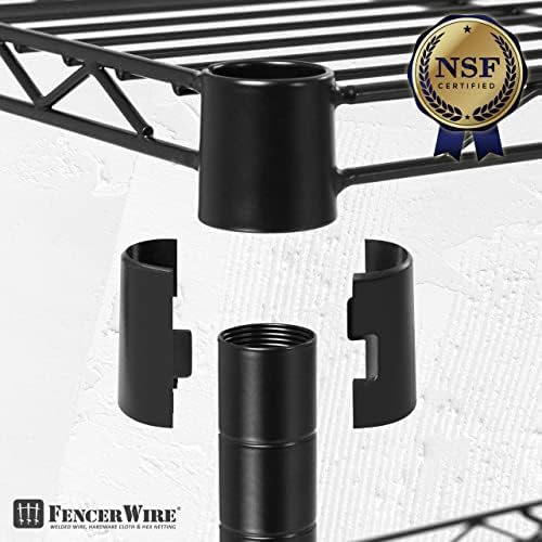 Fencer Wire NSF Commercial Heavy Duty Wire Shelving w/Wheels, Leveling Feet &...