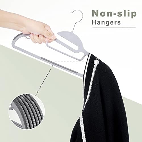BAGAIL Plastic Hangers 50 Pack with Non-Slip Design,0.2 Inches Thick, 360°Swi...