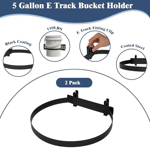 5 Gallon Bucket Holder for E Track, 2Pack Wall E-Track Accessories