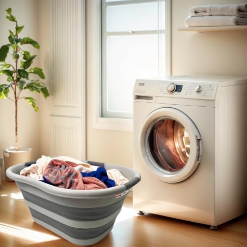 SAMMART 40L (10.5 gallon) Set of 2 Collapsible Plastic Laundry Hamper - Folda...