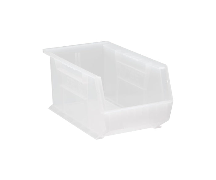 QUANTUM STORAGE SYSTEMS K-QUS240CL-3 3-Pack Stack and Hang Plastic Bin Storage Containers, 14" x 8" x 7", Clear