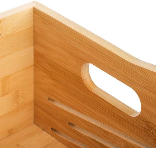 Noamus 2 Tier Bamboo Stackable Storage Bins, 4 Compartment Potato and Onion S...