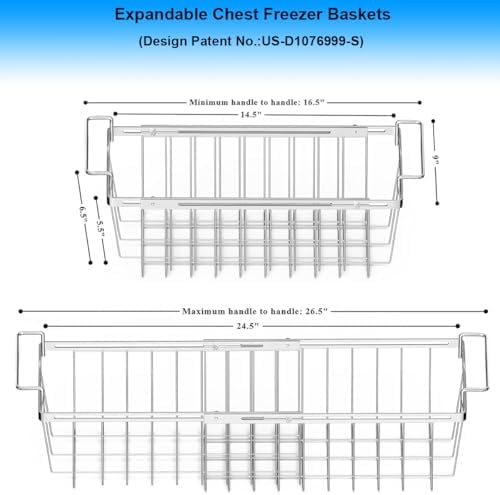 Orgneas Freezer Baskets for Chest Freezer Real Capacity Expandable