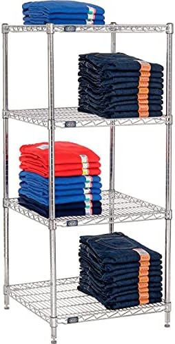 Nexel 24" x 24" x 63", 4 Tier Adjustable Wire Shelving Unit, N...