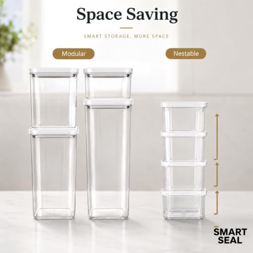 Neoflam Smart Seal Airtight Food Storage Containers Set of 3, 1.75L Pantry Co...