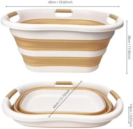 SAMMART 40L (10.5 gallon) Set of 2 Plastic Foldable Laundry Basket - Collapsi...