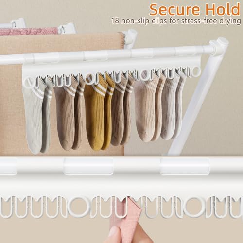 Drying Rack Clothing,35.4in Long Drying Poles Large Clothes Drying Rack
