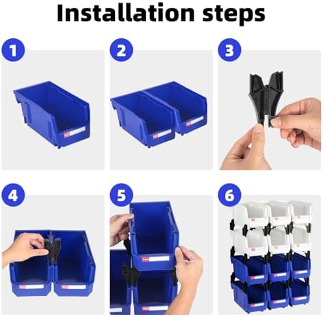 12 Packs Stackable Storage Bins, 11" x 5" x 5" Plastic Bins,