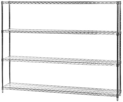Shelving Inc. 12" d x 60" w x 72" h Chrome Wire Shelving w/ 4 Tier Shelves