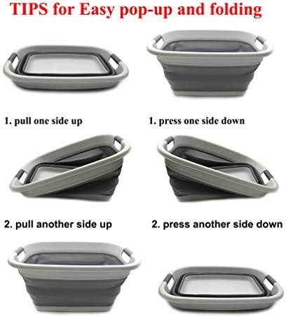 SAMMART Set of 2-31L (8.1 Gallon) Collapsible Plastic Laundry Basket-Pop Up S...