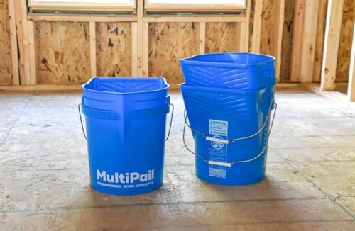 5-Gallon Bucket with Paint Tray, Dustpan Edge, Pour Spout, 3-Pack