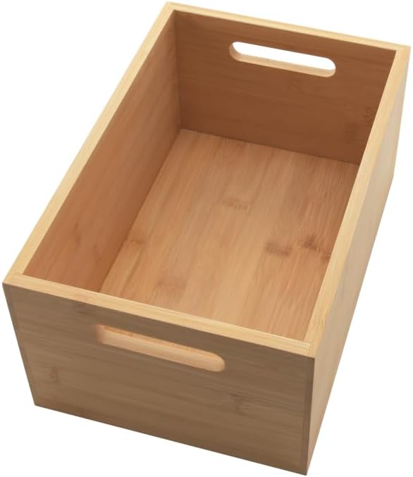 YBM Home Bamboo Storage Boxes with Handle, Organization Storage for Kitchen, ...