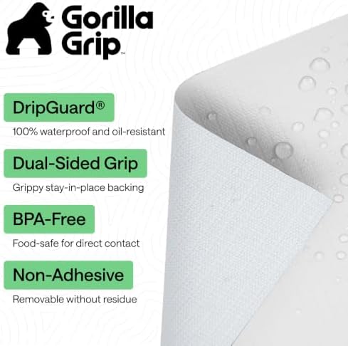 GORILLA GRIP Shelf Liner, Kitchen Drawer Protector, 20x240 White