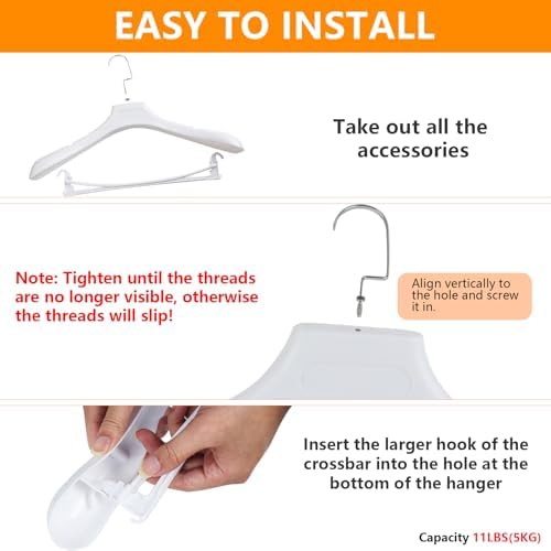 DEDU Suit Hangers for Men 15 Pack, White Coat Hangers Extra Wide Non Slip Wid...