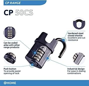 Squire Heavy Duty Padlock (CP50CS) - Toughest Closed Shackle - 4 Wheel Combin...