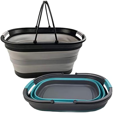 SAMMART 38L (10 Gallons) Collapsible Plastic Laundry Basket - Foldable Storag...