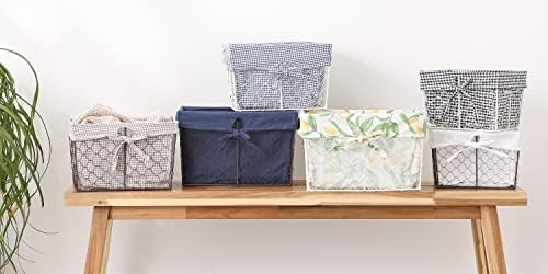DII Farmhouse Chicken Wire Storage Baskets with Liner, Set of 3, French Blue,...
