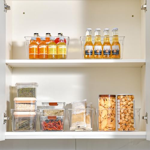 Freebat 12 Pack Pantry Organization and Storage,Clear Plastic Storage Bins