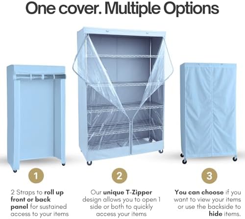 Formosa Covers Waterproof Storage Shelving Rack Cover with Clear Front PVC Pa...