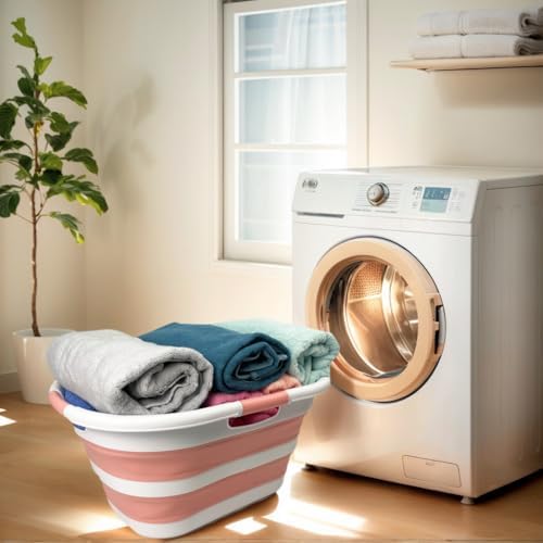 SAMMART 40L (10.5 gallon) Set of 2 Collapsible Plastic Laundry Hamper - Folda...
