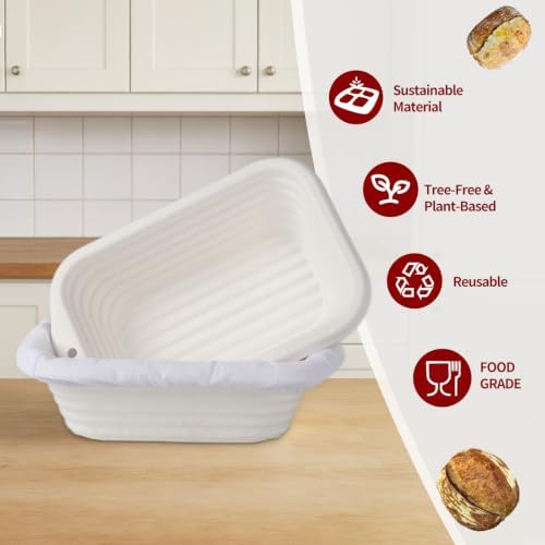 8" Rectangular Sourdough Banneton Bread Proofing Basket 6-Pack