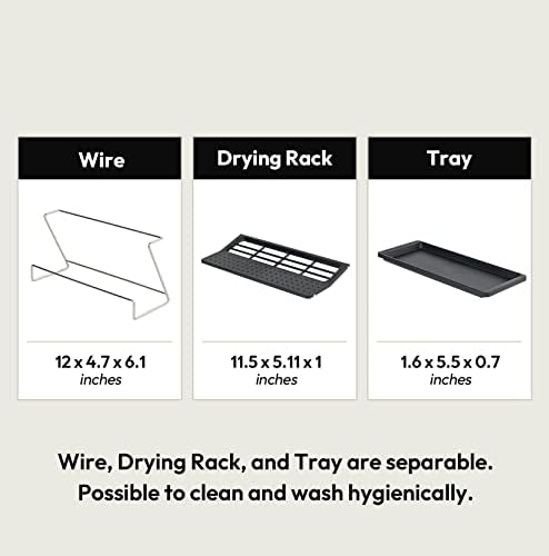 carrotez Bottle Drying Rack with Drain Tray, Black