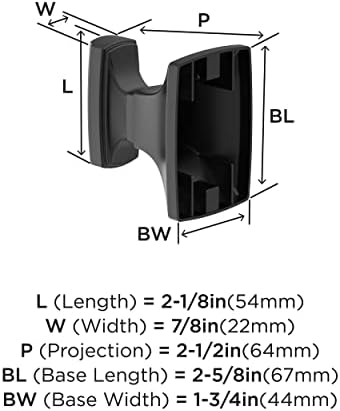 Amerock BH36010MB | Matte Black Single Robe Hook | 2-1/8 inch (54 mm) Length ...