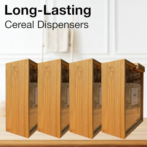 AVARO Cereal Containers Storage, BPA-Free Bamboo Cereal Dispenser 2.2L, 2Pc