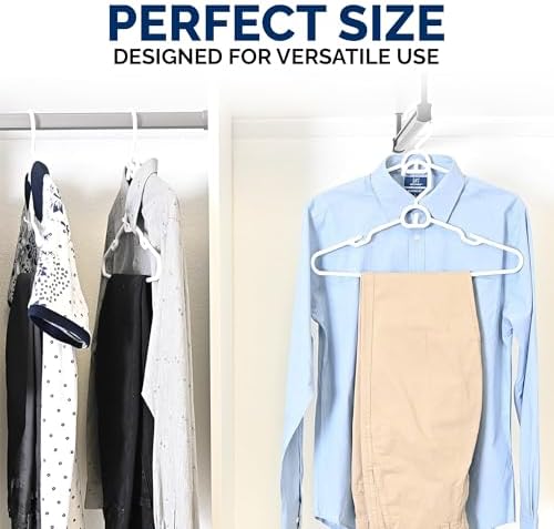 Homeselect 30 Pack Attachable Plastic Hangers - 16 Inch Wide Space Saving Cas...